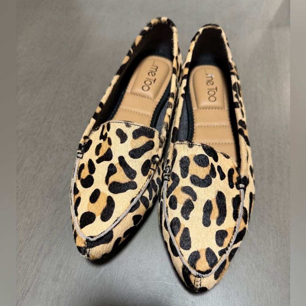 New Me Too leopard slip on flats | Genuine Cow hide